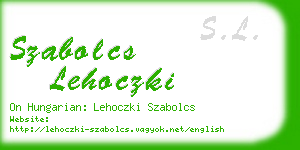 szabolcs lehoczki business card